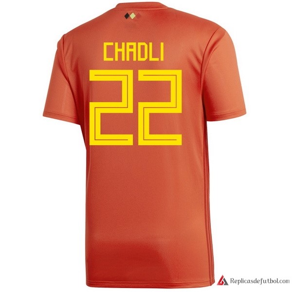 Camiseta Seleccion Belgica Primera equipación Chadli 2018 Rojo